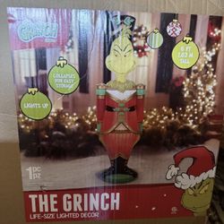 New Dr. Seuss' The Grinch Giant Christmas Nutcracker LED Blow Mold Outdoor 2025