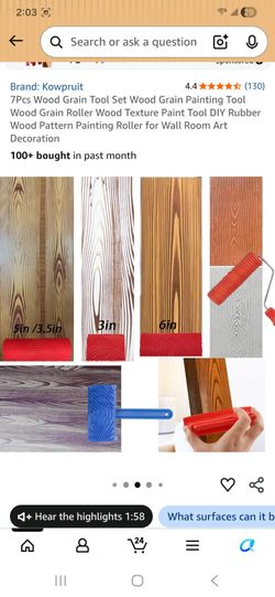7Pcs Wood Grain Tool Set Wood Grain Painting Tool Wood Grain Roller Wood Texture Paint Tool DIY Rubber Wood Pattern Paintina Roller for Wall Room Art 
