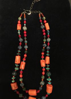Semi-precious stone beaded necklace