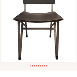 Two CB2 Jonas Dining Chairs In Dark Wood