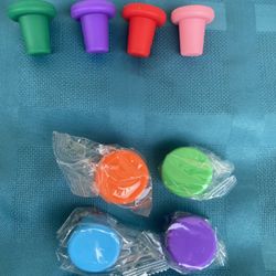 Reusable Silicone Wine Bottle Stoppers & Wine Caps 8 Pk