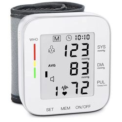 MMIZOO Wrist Blood Pressure Monitor Large LCD Display BP Machine Adjustable Cuff 5.31-7.68 inch Automatic 99x2 Sets Memory with Carrying Case for Home