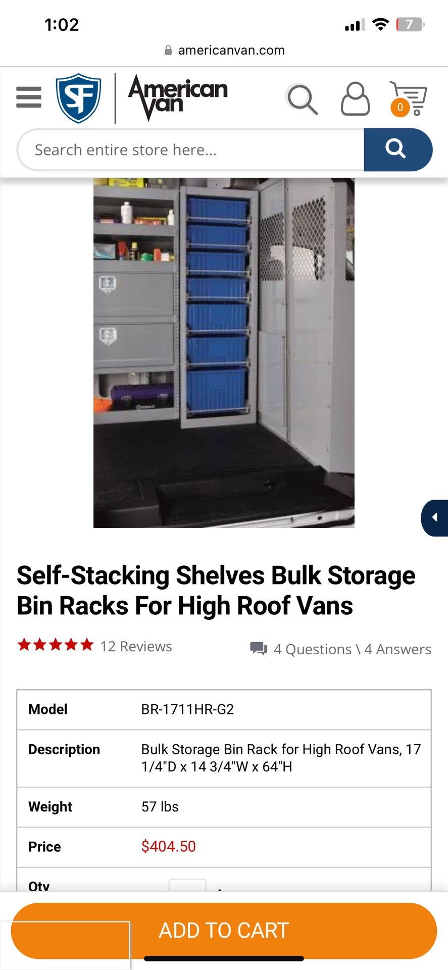 VANS SHELVES STORAGE RACKS