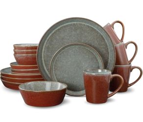New Mimola Stoneware Dinnerware Sets Service for 4, 16 pcs. China red color.