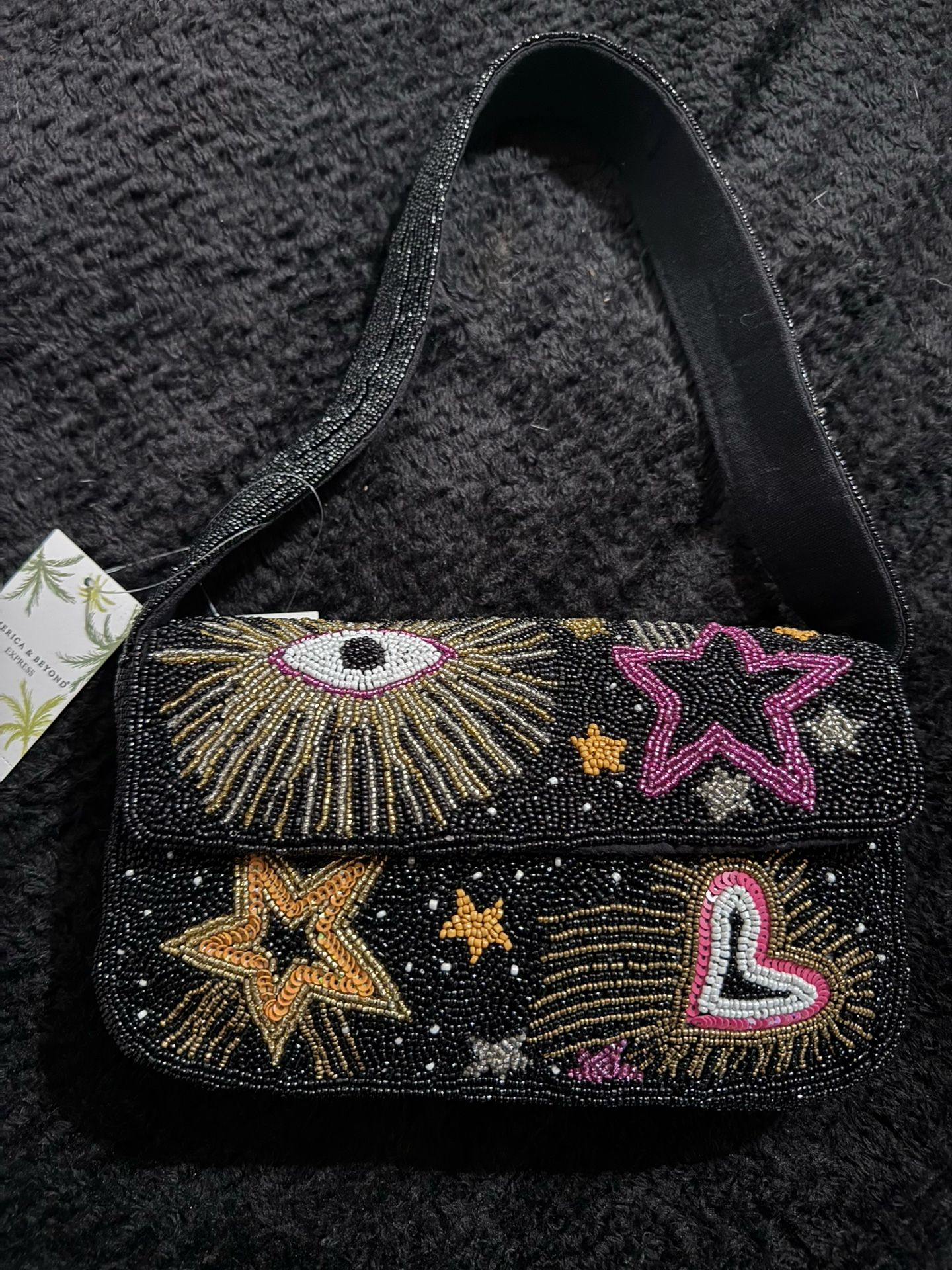 Viral Beaded Purse , America & Beyond , New Black Bag (louis vuitton , gucci, saint laurent, Christian Dior)
