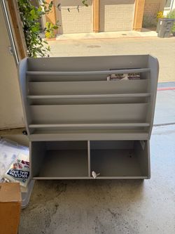 Grey kids book shelf