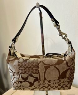 coach demi patchwork brown shoulder bag