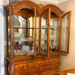 FREE DELIVERY China Buffet Cabinet 7 Drawers w/ Hutch