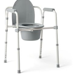 Medline 3-in-1 Steel Bedside Commode, l