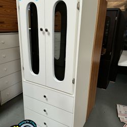 White Closet Compressed Tall With Mirror Wardrobe 