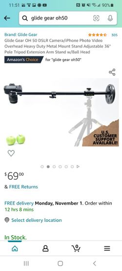 Overheard Camera Mount - Glide Gear OH 50