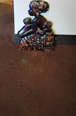 Hand Carved African Mother Carrying Two Children ( Best Offer )