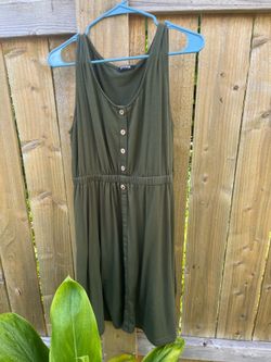 Olive green sleeveless dress