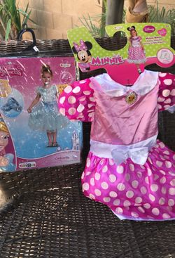 2 girl costumes 3+ Halloween Cinderella and Minnie Mouse