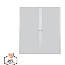 New Andersen 72 In. X 80 In. LuminAire White For Double Entry Door 68 In.-72 In. Universal Handed Aluminum Retractable Screen Door