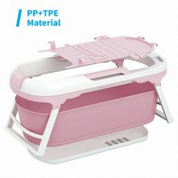 Pink 55.12'' x 20.47'' Freestanding Air Solid Surface Bathtub (Part number
