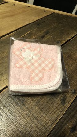 Pink baby teddy bear set of 3 wash clothes
