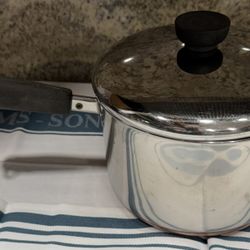 3 Qt Revere Ware Copper Bottom Stainless Steel Sauce pan with Lid #2 $44