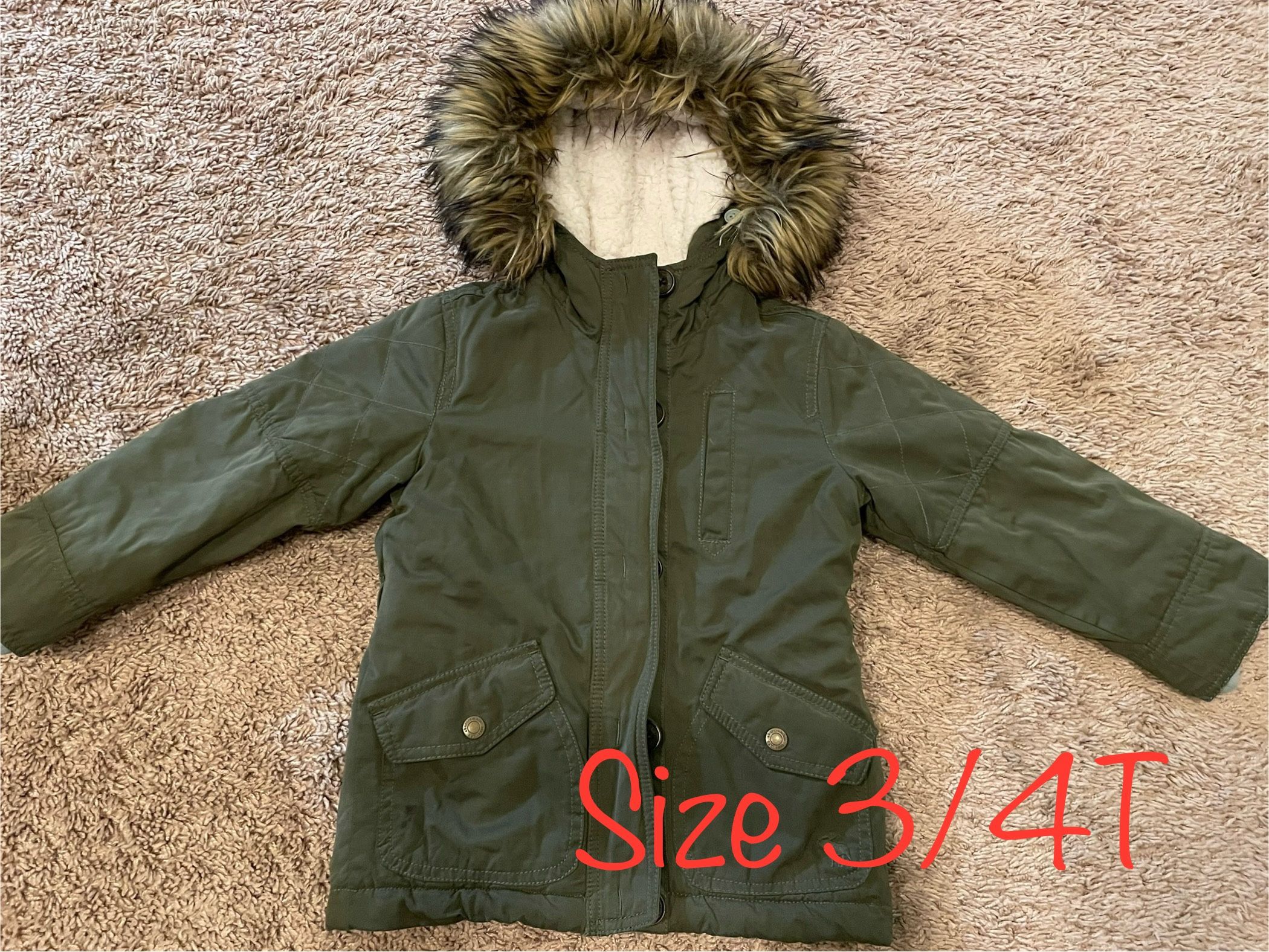 Toddler Girl Clothes, Abercrombie Jacket With Hood Size 3/4T