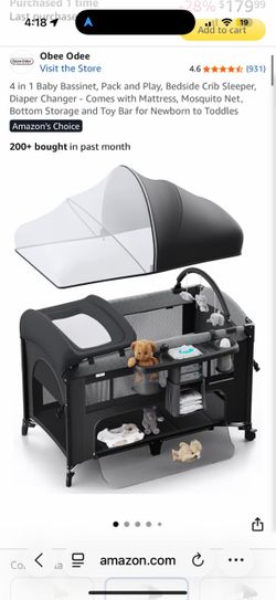 Portable baby crib