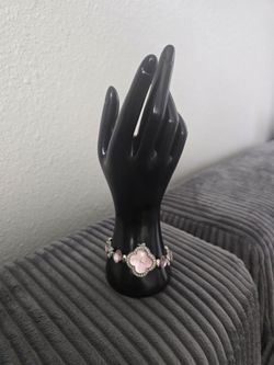 Pink and silver adjustable watch