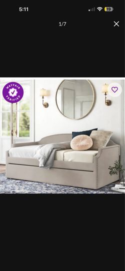 Daybed Upholstered With Trundle Includes Two Twin Mattress