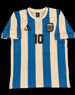 Argentina 1986 World Cup #10 Maradona Home Jersey Le Coq Sportif AFA Retro Large