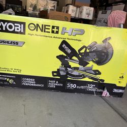 Ryobi ONE+ HP 18V Brushless 10 in. Sliding Compound Miter Saw Kit.