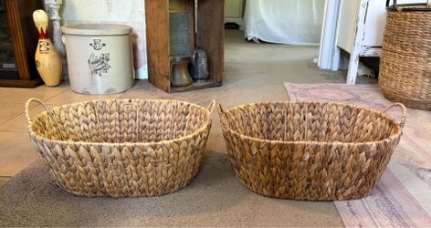 2 Brand New Thick Wicker Baskets $15.00 each