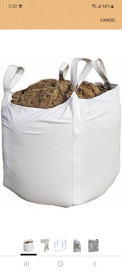 4400 lbs SWL Heavy-duty Ton Bag, Flat Bottom with Open Top, 2-ton Capacity Bulk Bag, 39"L x 39"W x 47"H, Perfect to Transport Grain, Sand and Other Co