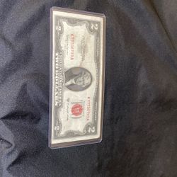 1953 Series C Red Seal $2 Bill Lucky 7s