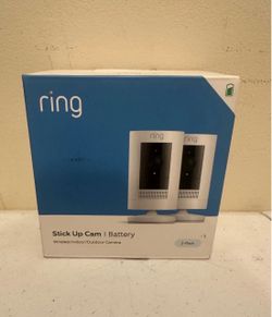 Ring Stick Up Cam Battery Wireless Outdoor/Indoor White 2-Pack New