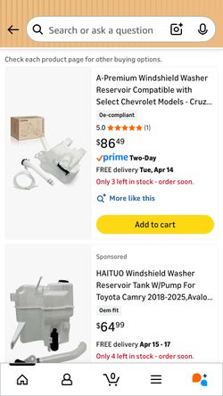 Washer reservoir replacement Chevy Cruze
