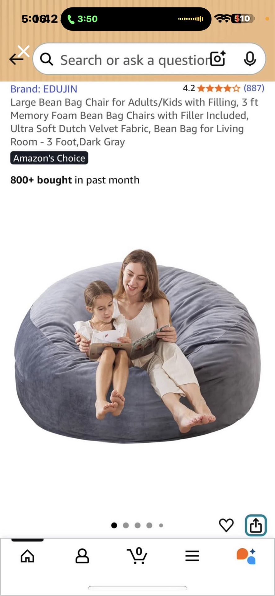 Memory Foam Beanbag Chair 