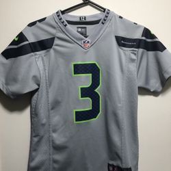 NIKE NFL ONFIELD Seattle Seahawks #3 Russell Wilson jersey gray boys Medium