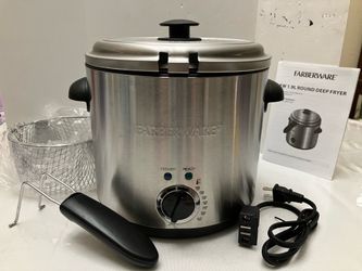 Farberware FW 1.9L Round Deep Fryer Stainless with Basket New No Box #FW61100018142