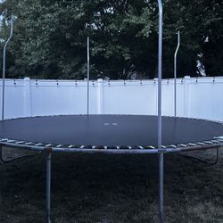 14-Foot Trampoline – New Jumping Mat Includes Springs and 6 Poles, Easy Pickup