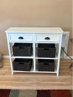 White table with drawers
