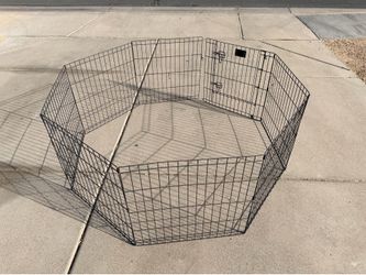 Metal Pet Gate with Locking Door - 16’ Total Length