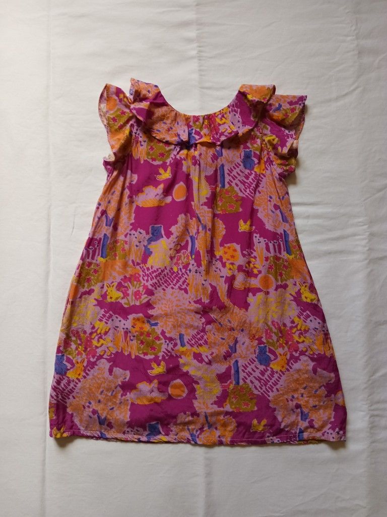 Roller Rabbit Little Girls Genevieve Scenic Brenna Lined Dress Size 4