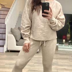 Sale Set Jogger And Sweater Color Latte