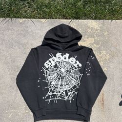 OG Web Sp5der Black and White Hoodie Adults Size Small