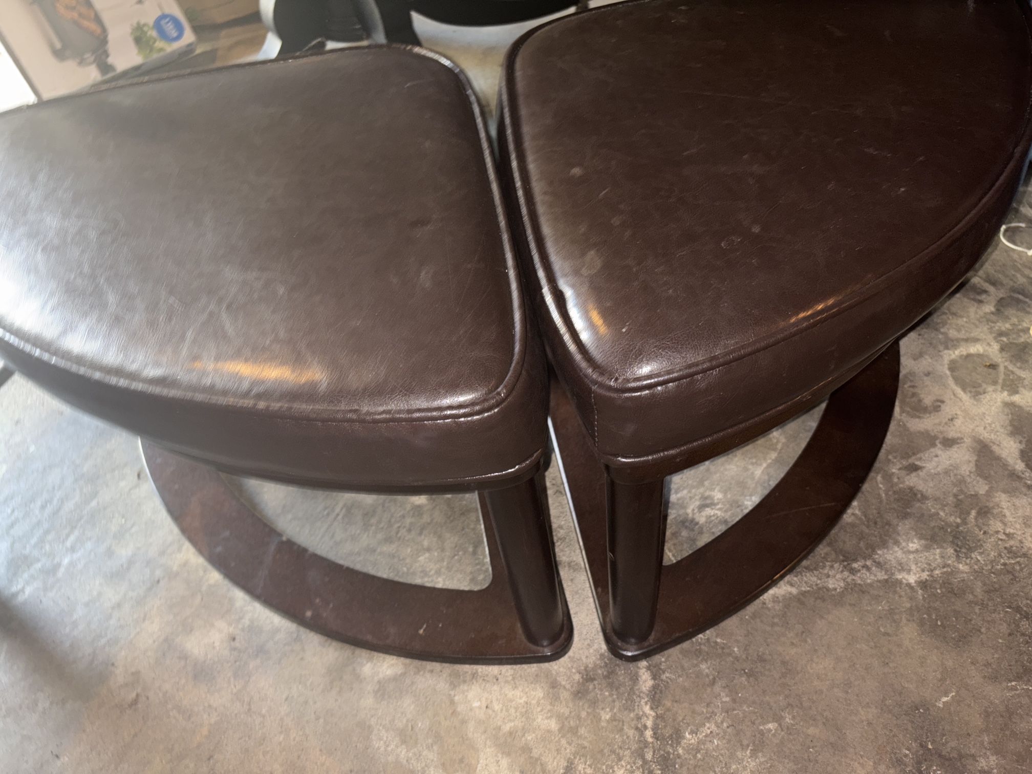 2 Leather Stools