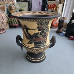 Mythical Hand made Greek Pottery Vase Ceramic Rhodes 5.5"