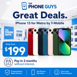 iPhone 13 for Metro by T-Mobile | Only $199 | Pay in 3 Months No Interest