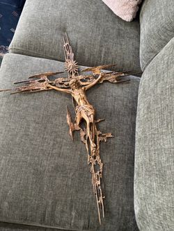 Vintage mid century era brutalist crucifix