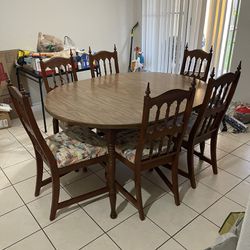 Wood Dining Table and 6 Chairs ($100) OBO