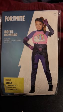 Fortnite Bright Bomber Girls Halloween Costume LG 12-14