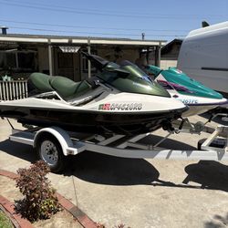 (2) Sea Doo Jet Skis With Trailer Tags Up To Date Pink Slips On Hand.