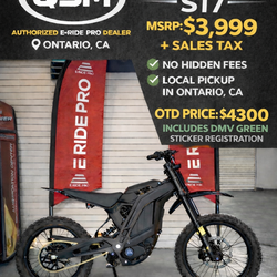 E Ride Pro S17 $4300 Otd